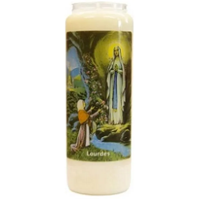 Spaas noveenkaars Lourdes - 9 dagen brander Wit - Lourdes