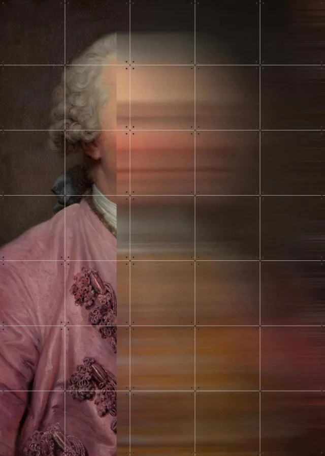 IXXI Fading Identity, The New Classics - 100 x 140 cm - Grote wanddecoratie en posters - Olieverf, Klassiek, Gemengde Technieken, Abstract, Realisme Grijs / Bruin / Roze