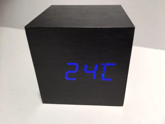 Cubique Houten wekker Cubique Zwart