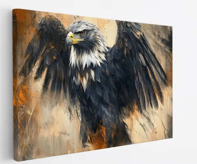 Saammp Canvas Schilderij - Zeearend - Abstract - Dieren - Natuur - 70x50 - Foto op canvas - Wanddecoratie - muurdecoratie Woonkamer - Slaapkamer decoratie - Canvas Print Multicolor