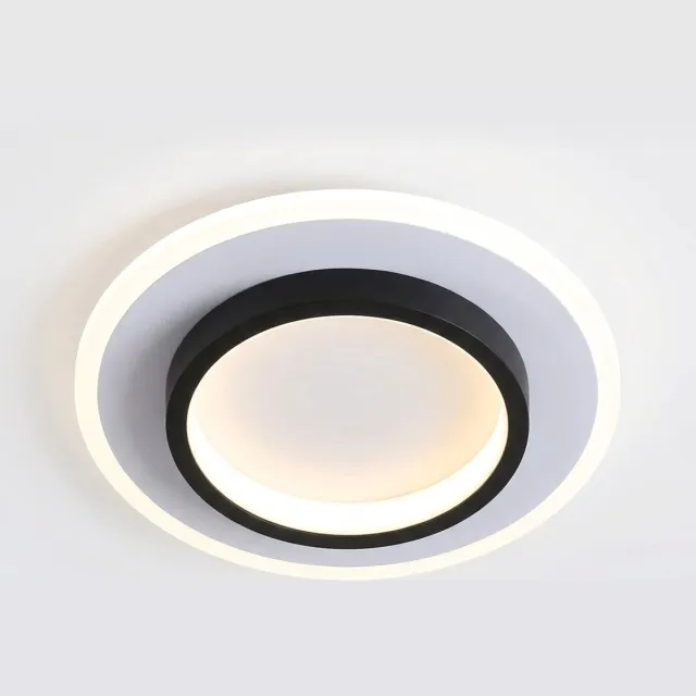 WOON IMPERIUM LED Plafondlamp rond - IP44 – cct3 dimbaar – 3 Lichtkleuren Warm Neutraal Koud Wit – Modern Zwart Design – 24x5 cm – Plafonverlichting badkamer, Woonkamer, Slaapkamer, Hal warm wit
