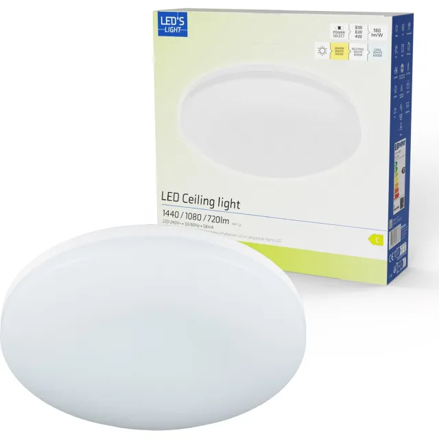 LED's light by Shada LED's Light Plafondlamp 25 cm - 6 lichtstanden - Geschikt voor alle binnenruimtes - IP54 - Plafonniere - Plafonnieres - Plafoniere badkamer - Plafondlampen - Badkamerlamp - Plafond lamp Wit