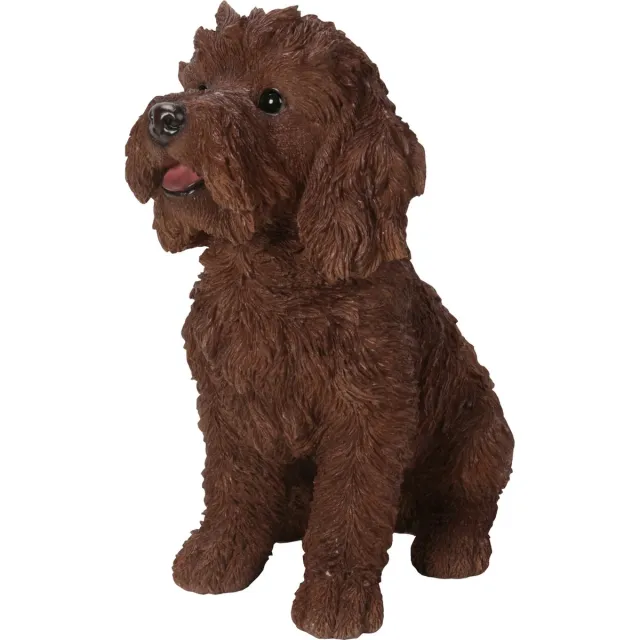HotAnt Labradoodle 31x20x37cm - Tuinbeeld - Dierenbeeld Bruin