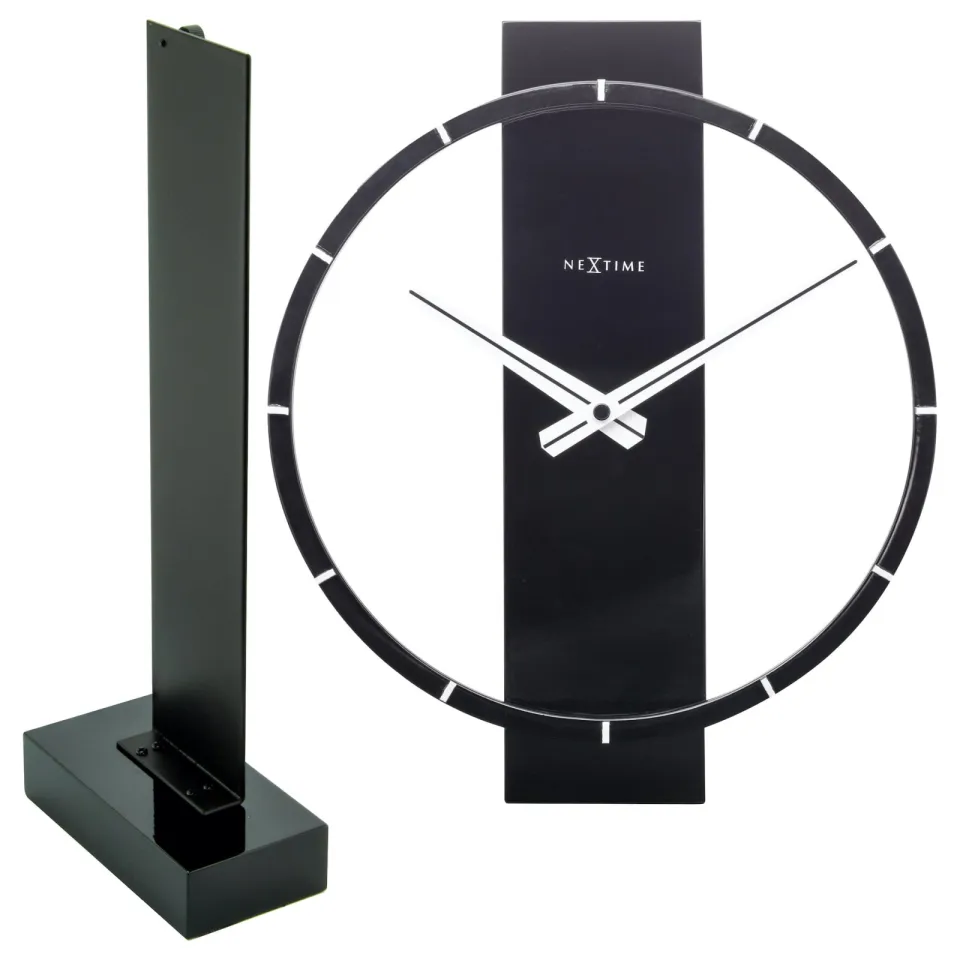 NeXtime Tafel / Wandklok - 34 x 27 cm - Hout/Staal - 'Carl Small', foto 4