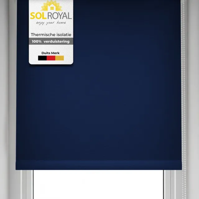 Sol Royal SolReflect T42 Thermisch rolgordijn verduisterend 90x160 cm blauw - Gordijn voor Ramen Deuren met zilver coating - zonder boren donker blauw