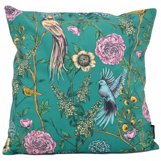 Gek op Kussens! Sierkussen Beau Birds | 45 x 45 cm | Katoen/Polyester petrol
