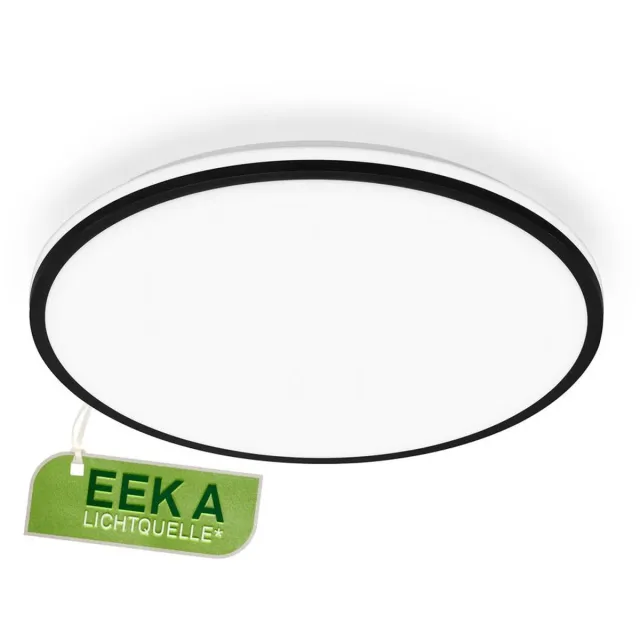 Briloner Pulap A – LED Plafonniere – plafondlamp met EEK A lichtbron* – indirect licht – neutraal wit licht – Ø 33cm - zwart