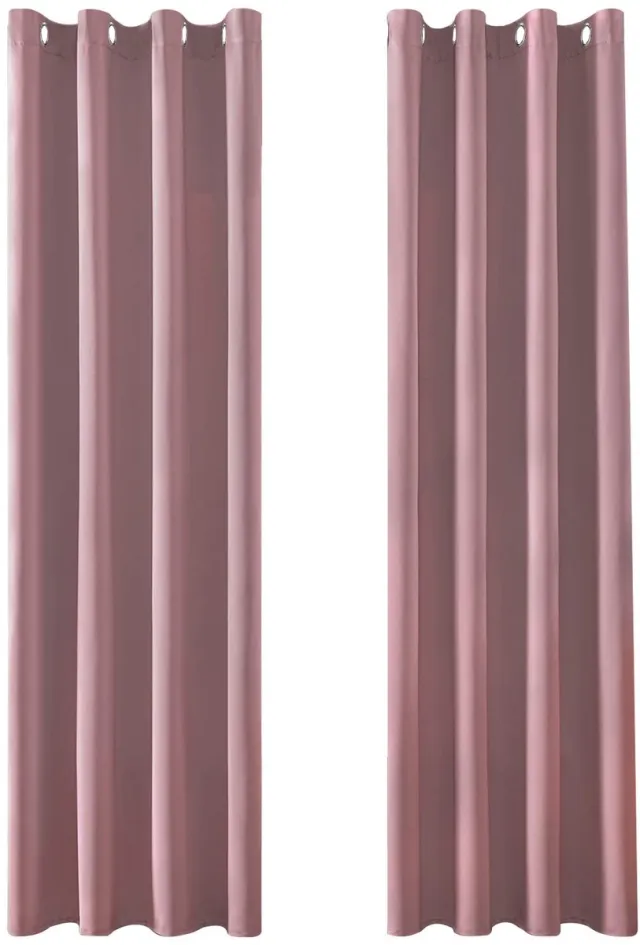 Unyqoos Moderne Thermische Verduisteringsgordijnen met Metalen Ogen voor Diverse Kamers, 240 x 140 cm, Set van 2, Oudroze