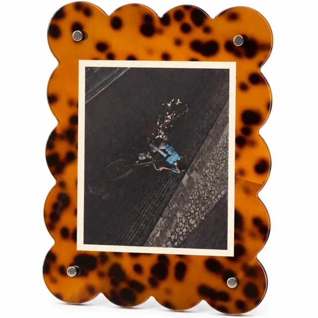 SWGOTA Golfvormige acryl fotolijst met luipaardprint, 17 × 23 cm Bruin