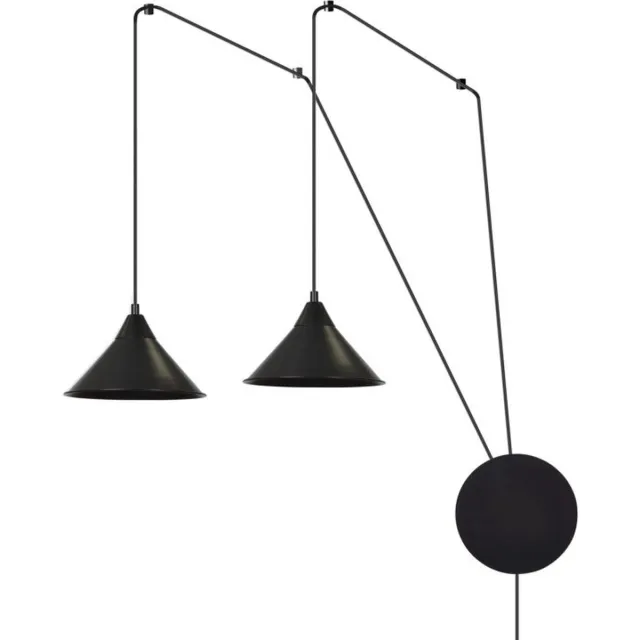 Emibig Joensuu 2L wandlamp pendellamp zwart 2x E27 - Perfecte architectuurverlichting voor elke ruimte Zwartachtig