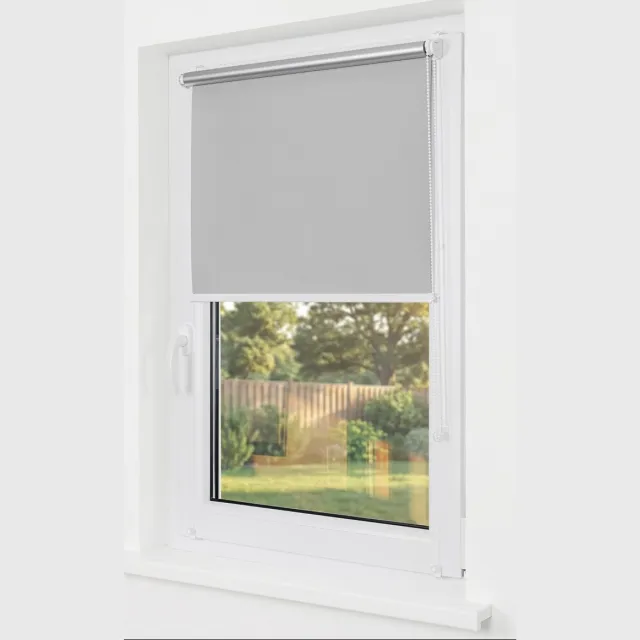 Estika Klemmfix thermo rolgordijn zonder boren 90x220 cm grijs verduisterend