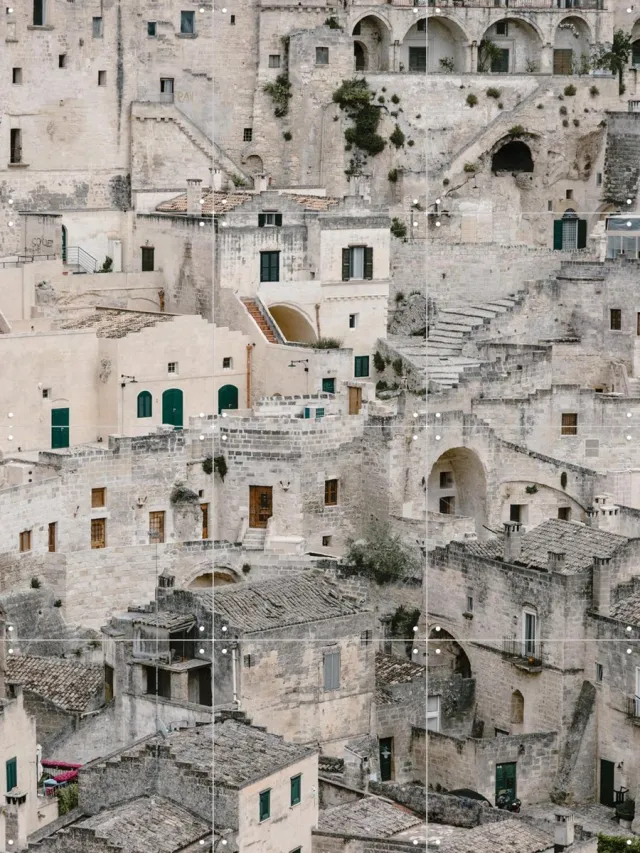IXXI Ancient City in Italy, Photolovers - 60 x 80 cm - Grote wanddecoratie en posters - Fotografie, Gang, Woonkamer, Landschappen, Gebouwen, Stad Beige / Lichte tinten