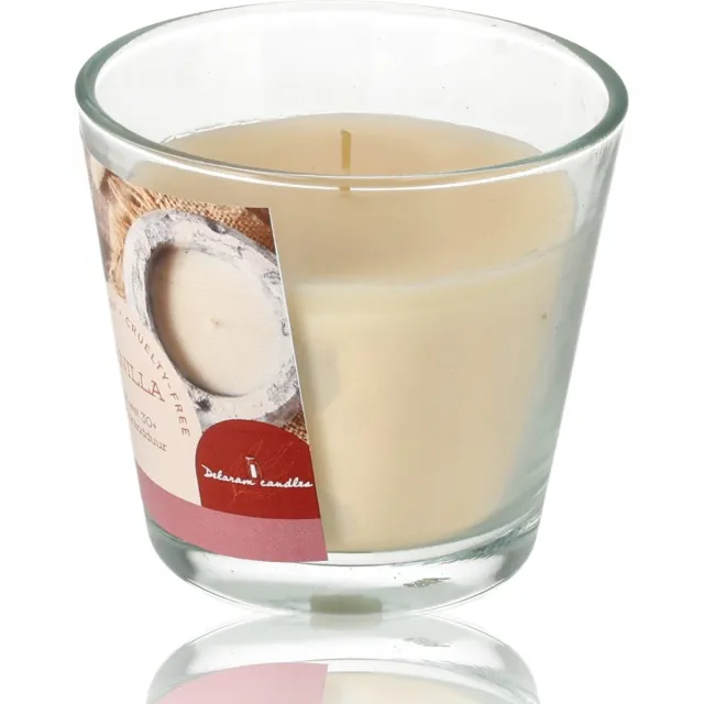 Delaram Kaars vanille Geurkaars in Glas - 30+ uur Brandtijd - Vegan Soy Wax