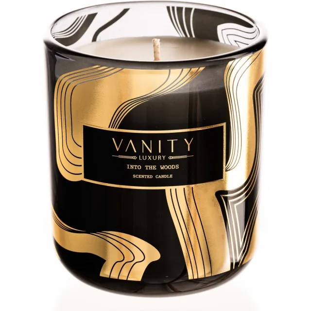 Vanity Luxury Geurkaars – Into The Woods - 60 branduren - 100% Natuurlijke Sojawax Zwart