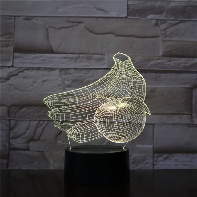 MC Living 3D Led Lamp Met Gravering - RGB 7 Kleuren - Fruit