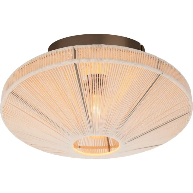 EGLO Orimini Plafondlamp - E27 - Ø 38 cm - Crème/Brons - Textiel