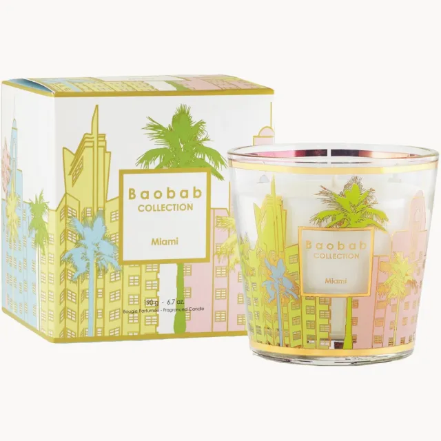 Baobab Collection Geurkaars My First Baobab Miami (zoutbloem, maritieme den & cipres) Groen, Roze