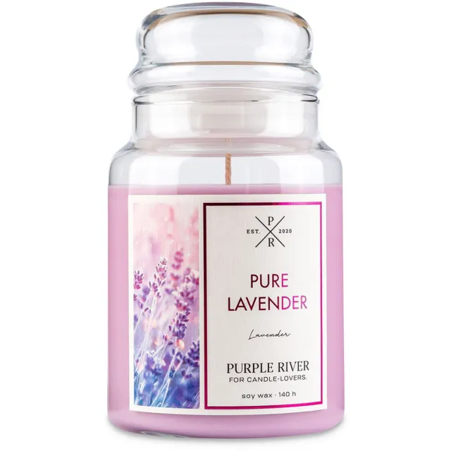 Purple River Candle Geurkaars - pure lavendel paars