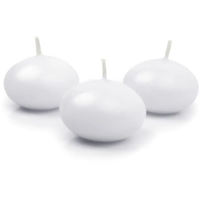 PartyDeco Drijfkaarsen - 30x stuks - wit - parafine - 5 cm - woondecoratie kaarsen - 3 branduur