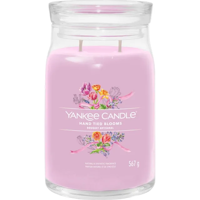 Yankee Candle Hand Tied Blooms Large Jar Geurkaars - 90 branduren - twee lonten Roze