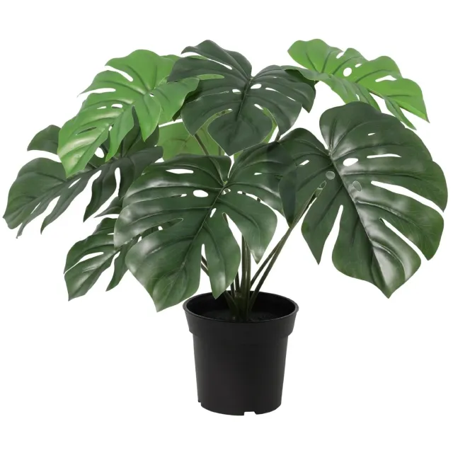 Trendyplants Kunst Monstera - Gatenplant - Kunstplant - Hoogte 47cm - Potmaat Ø15cm Groen