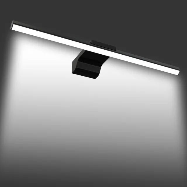 Aufun LED-badkamerlamp met schakelaar – 15 W – koud wit licht – wand- en spiegelverlichting Zwart