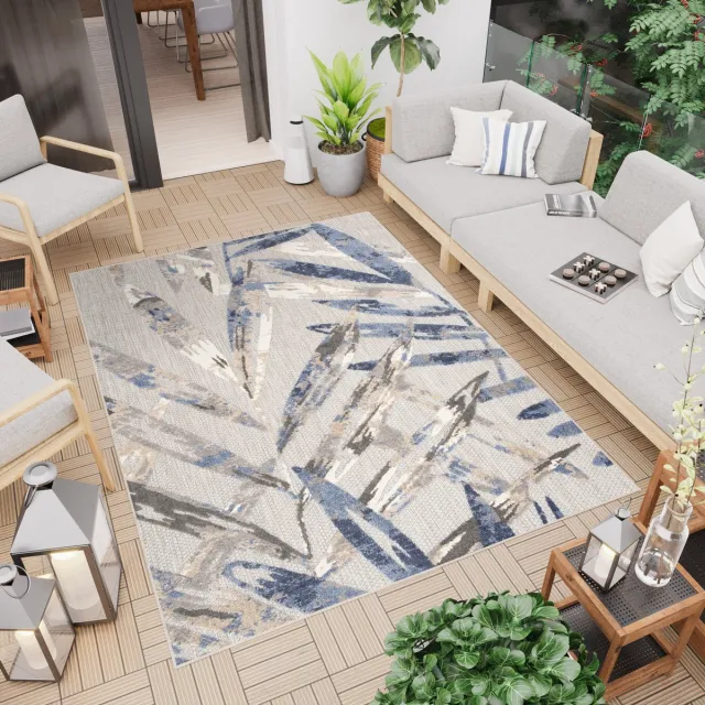 Tapiso Patio Indoor Tapijt Tuintapijt Vloerkleed Outdoor Indoor Grijs Blauw 6