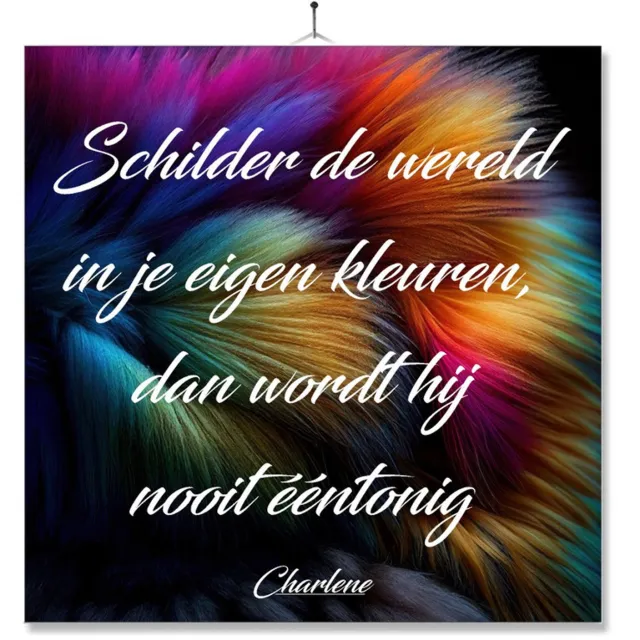 MC Living Tegel Met Opdruk | Spreuk | Motivatie | Schilder de wereld Multi-Color