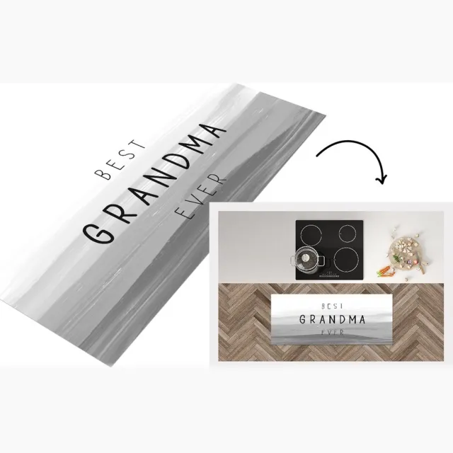 KitchenYeah Keukenloper - Loper keuken - Spreuken - Quotes Best Grandma Ever - Oma cadeau - Moederdag - Oma - zwart wit - Keukenloper vinyl Zwart; Wit