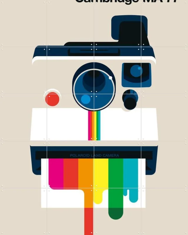 IXXI Cambridge MA 77, Bo Lundberg - 80 x 100 cm - Grote wanddecoratie en posters - Pop art, Grafisch Ontwerp, Kleurrijk, Illustraties, Woonkamer Blauw
