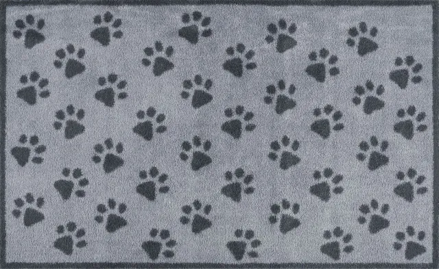 Kleen-Tex Turtle Wasbare Deurmat - Paws Grey - 75 x 120 cm grijs