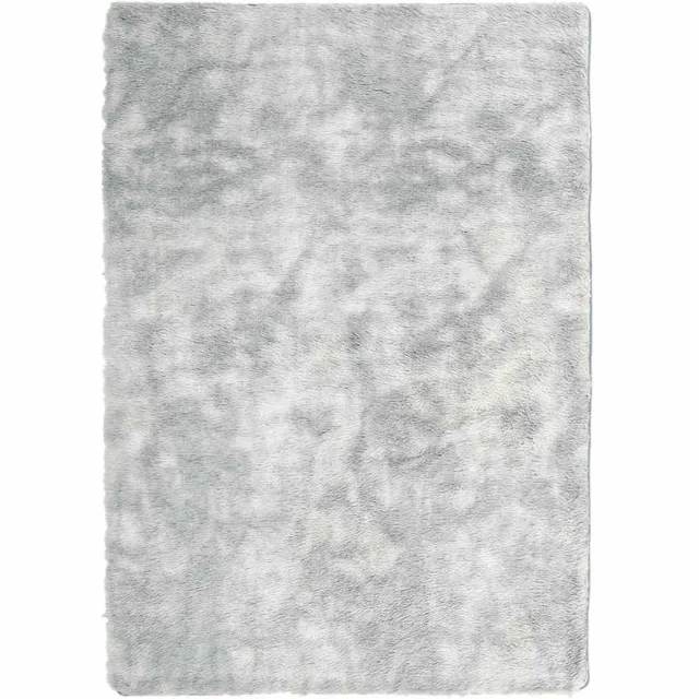 vidaXL Hoogpolig - vloerkleed - NAVARRA - cm - polyester - zilvergrijs