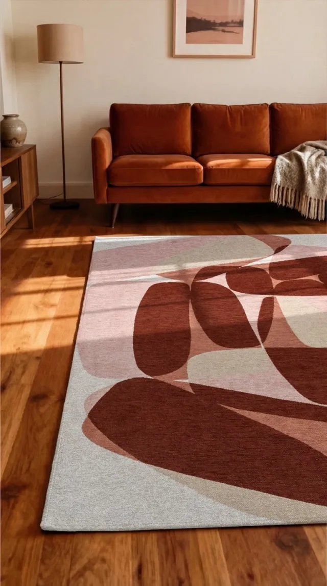 Louis de Poortere Wasbaar Binnen & Buiten Vloerkleed - Louis De Poortere Stones Cherry Mocha - Laagpolig Tapijt - Gerecycled PET - Made in Belgium - Circulair Roze
