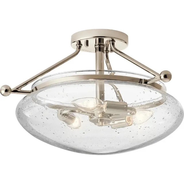 Kichler LED Plafondlamp Belle | 3X E14 Max 40W | Dimbaar | Polished Nickel Geen