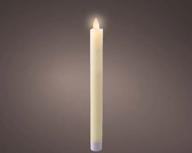 Lumineo Set van 2 LED dinerkaarsen met vlameffect crème - ø2,1x24 cm