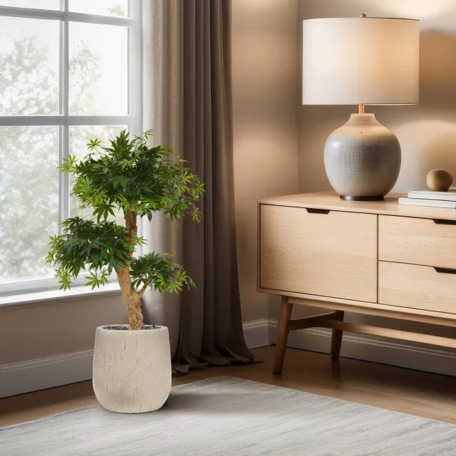 maxifleur Kunstplanten Acer Bonsai kunstboom 95cm - groen