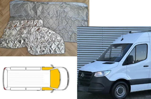 HTD Raamisolatie Geschikt voor Mercedes Sprinter vanaf 2018 raamisolatie voorraam camper isolatie tegen hitte en kou raamfolie buscamper grijs