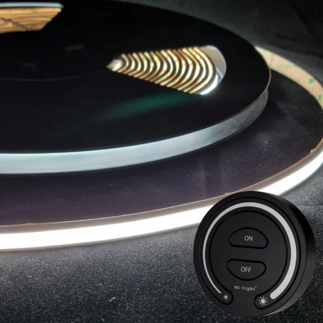DiamantLED LED Strip COB - 10 Meter - Complete Set - 6000k - Koud Wit - 24V - IP68 Waterdicht - 480LED/m - Met Draadloze Mi-Light(MiBoxer) Touch Wandbediening(Zwart)