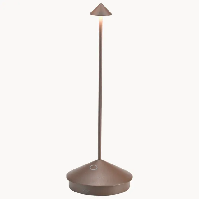 Zafferano Draagbare LED tafellamp Pina Pro, dimbaar Bruin