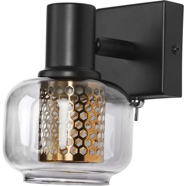 Osram Decor Spot Firefly lamp zwart in industriële stijl, 1 x 2,8 W, 250 lm, 2700 K, metalen en glazen behuizing, E14 fitting, aan/uit schakelaar, eenvoudige installatie, inclusief dimbare lamp