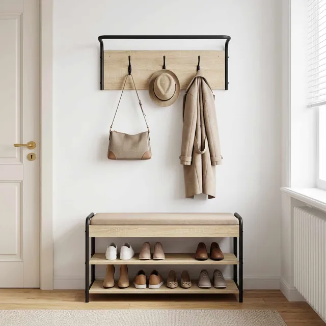 vidaXL Kapstok 60 x 30 x 25 cm Sonoma Eiken Bewerkt hout Bruin