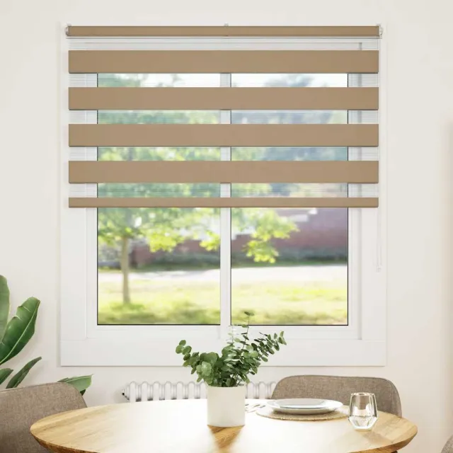 vidaXL Zebra Blind 120x150 cm stofbreedte 115,9 cm polyester zandbruin