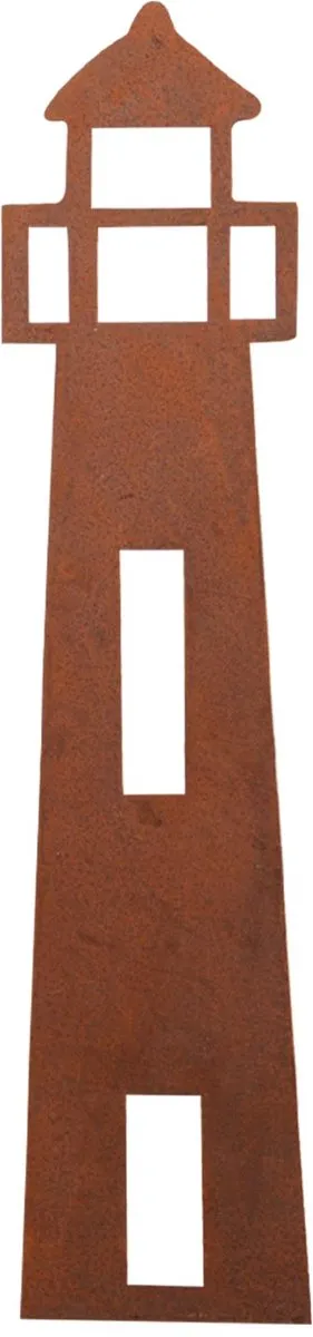 UNUS Tuinsteker vuurtoren 50x11cm in roestlook tuindecoratie Bruin