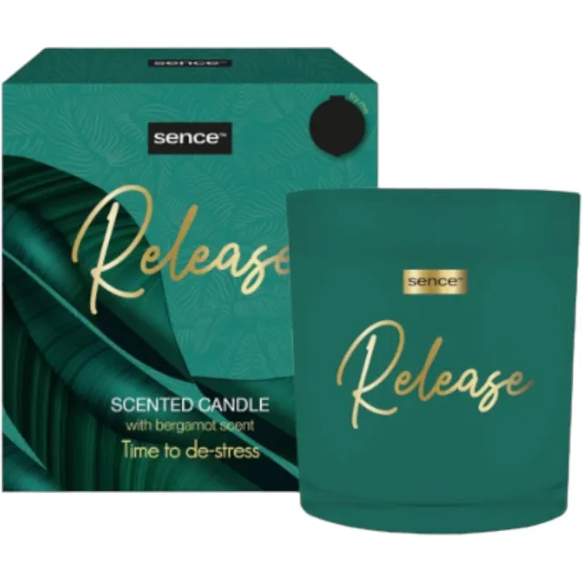 Sence of Wellness Geurkaars Release Met Bergamotgeur 125gr Groen