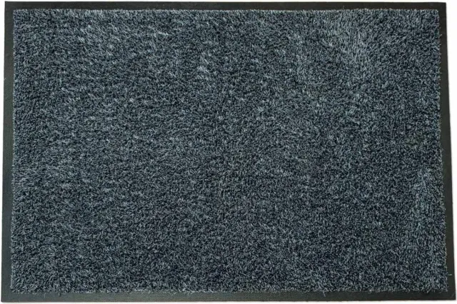 LogoMatz Droogloopmat 85cm x 120cm Zwart/Grijs - anti slip en vlakke ligging - geschikt voor wasmachine - geen schadelijke weekmakers Zwart - Grijs