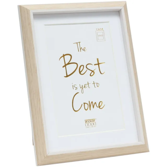 Deknudt Frames fotolijst S46WG3 P1 - lichte houtkleur/wit - 10x15 / 13x18 cm naturel