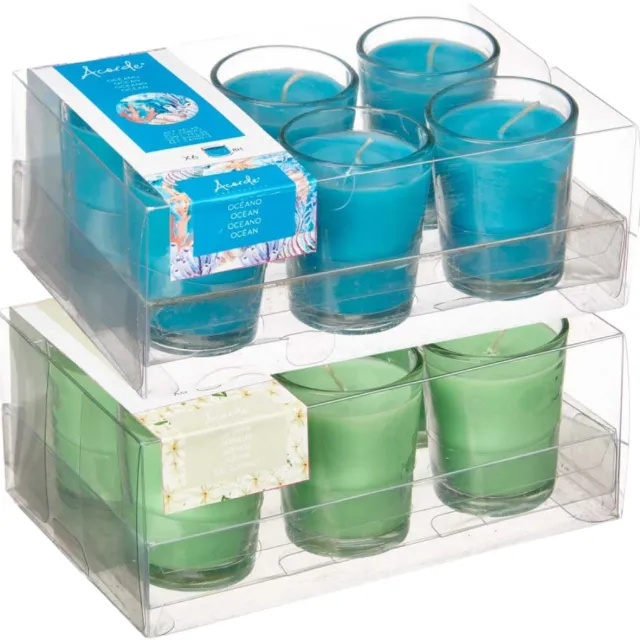 Arte r Arte regal geurkaarsen set - 6x jasmijn - 6x zeebries - in glas - 8 branduren Jade groen