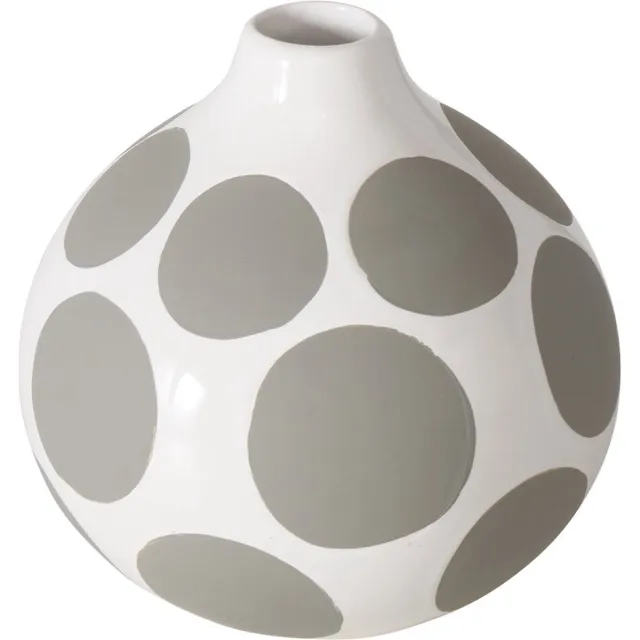 Boltze Vaas Punty, H 13,5 cm, Dotted Wit