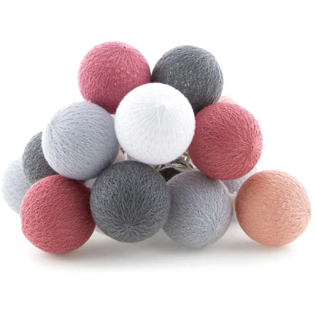 Cotton Ball Lights LED lichtslinger voor buiten - STARTERSET - verlengbaar - 20 lampjes - Roza Viejo