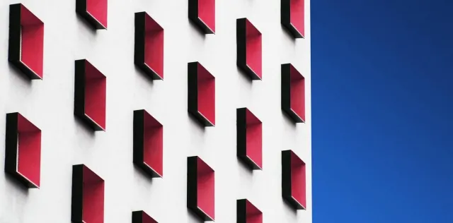 WANDKRAFT Schilderij - detail - gebouw - Collectie rhythm of the city - Dibond wit - 98x48cm Multi